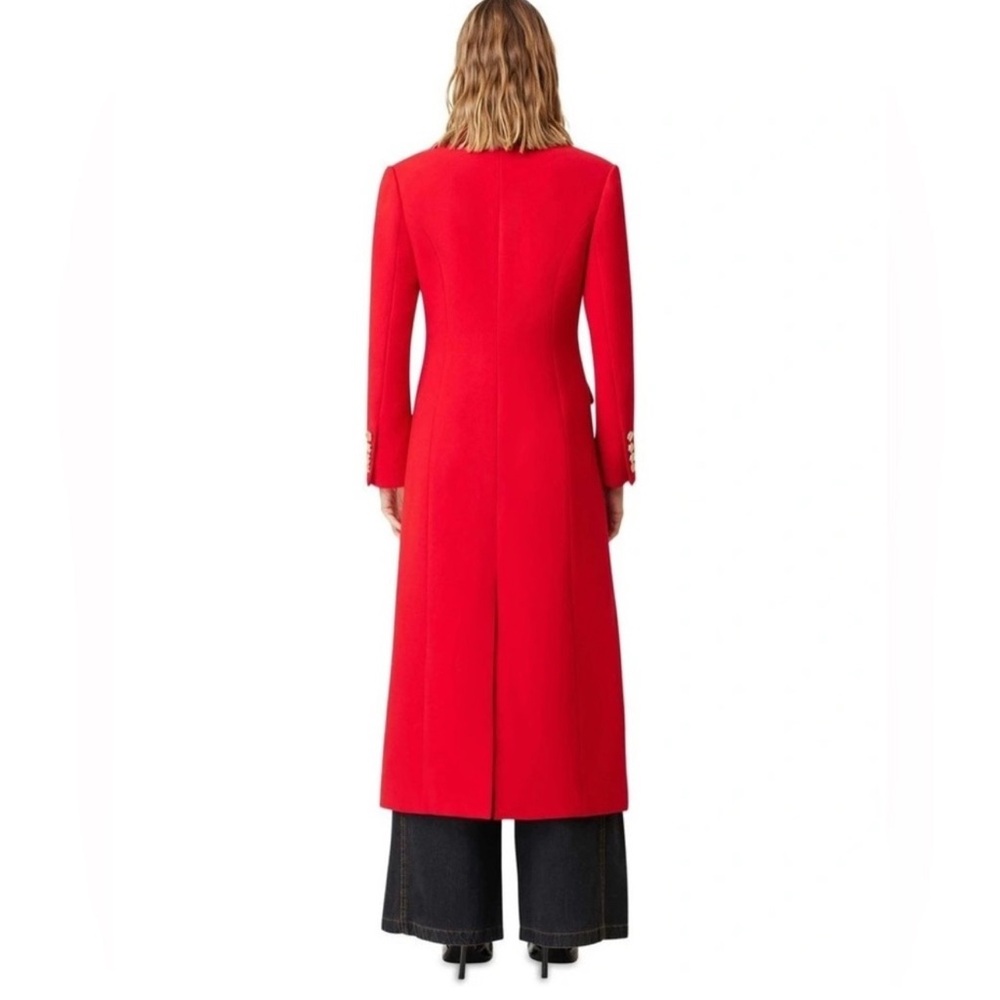 Elliatt Vibrant Red Long Coat Double breasted gold buttons NWOT quiet luxury - Picture 7 of 15